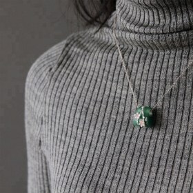 Vintage-Silver-Plum-Flower-Natural-jadeite-pendant (4)